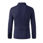 2025 New Men's Casual and Fashionable Solid Color Long Sleeved Stand Up Collar T-shirt Summer Versatile and Comfortable Top