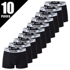 4/10 Piece Men's And Teenagers' Four Season Black Basic Versatile Elastic Waisted Underwear Boxer Shorts Plus Size Sport Shorts