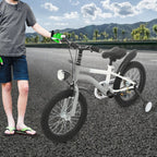 16 Inch Children's Bicycle Carbon Steel Mountain Bike with Auxiliary Wheels & LED Light for 5-8 Years Old,Height Adjustable,60Kg