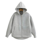 HXAO Women's Hoodie Oversized Zip up Hoodies Women Autumn Winter Long sleeve Outerwears Sweatshirt with zipper Y2k Hoodie Top