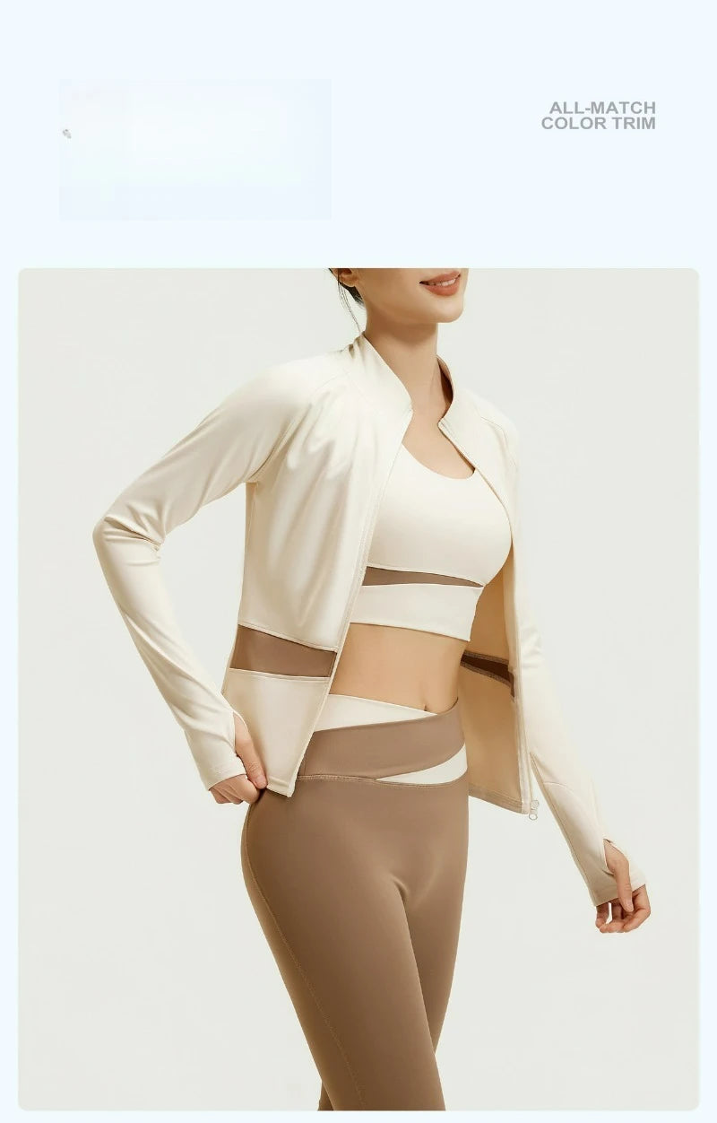 Yoga Set 3PCS Gym Clothes Sportswear Yoga Suits For Women Long Sleeve Crop Top Fitness Set Tracksuits Sports Bra Gym Leggings
