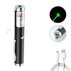 Portable USB Green Laser-Pointer 2 In 1 Detachable Lamp Holder Mini Laser Pen Visible Focus Red Combination For Hunting