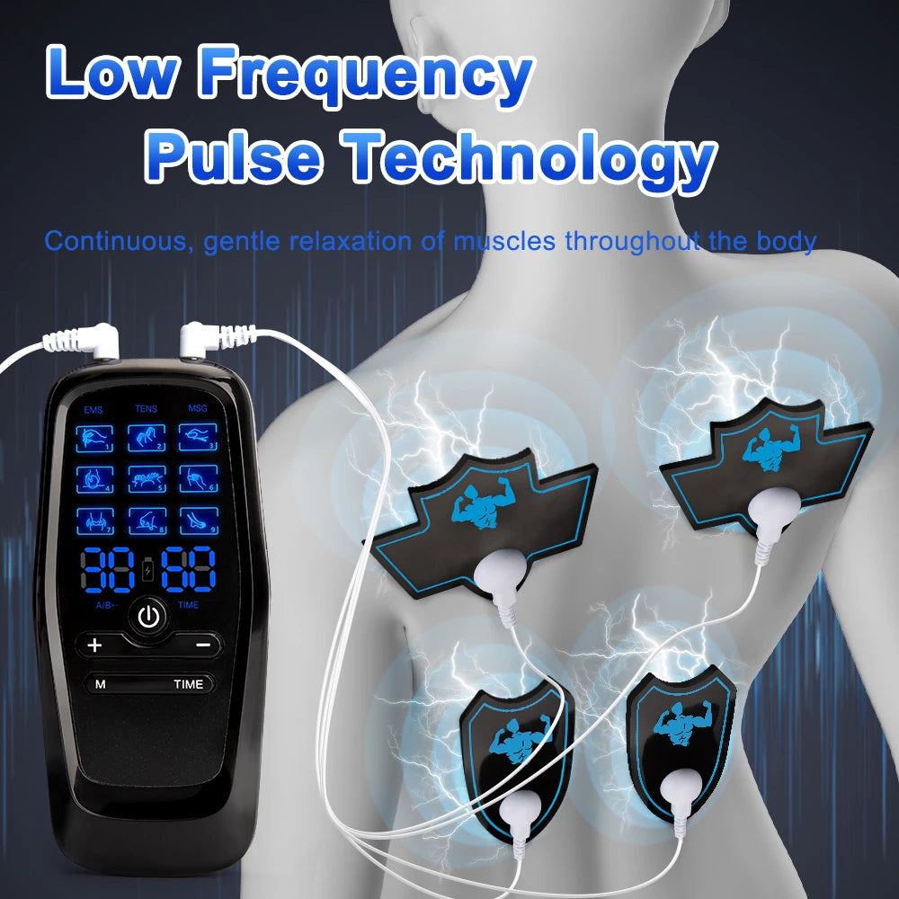 Ems Eletric Muscle Stimulator Therapy High-Frequency Tens Muscle Stimulator Physiotherapy Pulse Body Massager Slimming Machine