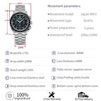 New PAGANI DESIGN Moon Men Watch Retro Luxury Quartz Watches For Men Stainless steel Sport waterproof Chronograph Man+With BOX