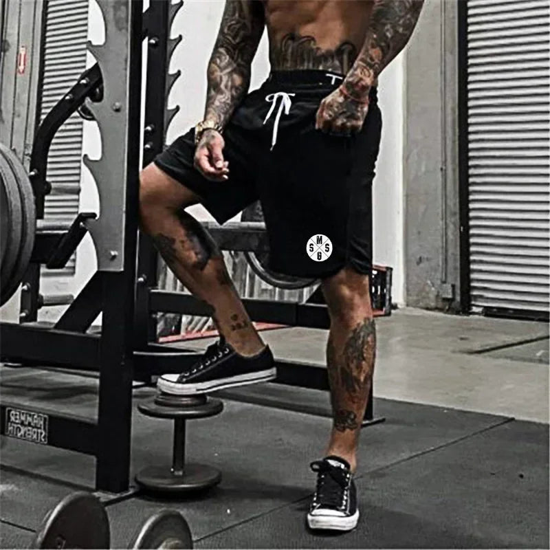 Summer Sports Shorts Breathable  Mesh Men's Drawstring Elastic Pants Running Training Pants Outdoor Fitness Jogging Straight