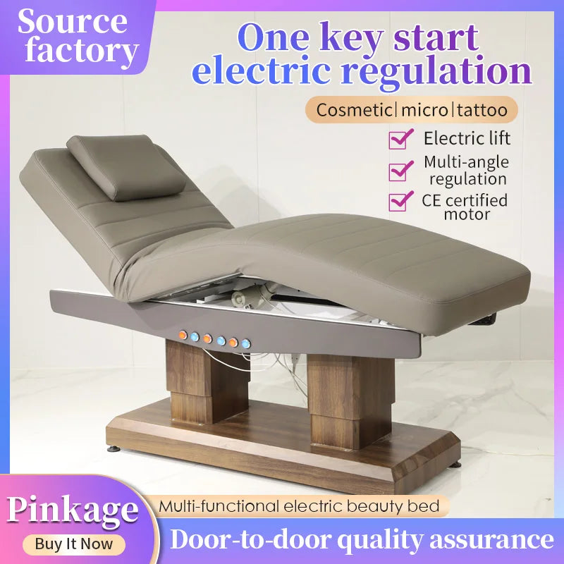 Modern Design Electric Spa Treatment Equipment Beauty Bed with Adjustable Leg Backrest 4 Motor Facial Massage Table Main image