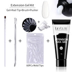 LILYCUTE 15ml Extension Gel Nail Polish Set Quick Nail Prolong With Extend Mold Nail Tips Acrylic Solution Manicure Tools Kit