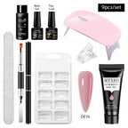 24PCS/Set 20ml Poly Naili Extension Gel  Kit Mini UV Lamp Sealer With Base Top Coat Professional Poly UVNail Gel Kit Starter Kit