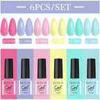 LILYCUTE Nail Gel Polish Set Pink Green Spring DIY Nail Art Design Long Lasting Soak Off UV Gel Manicure Painting Gel Vernis Kit