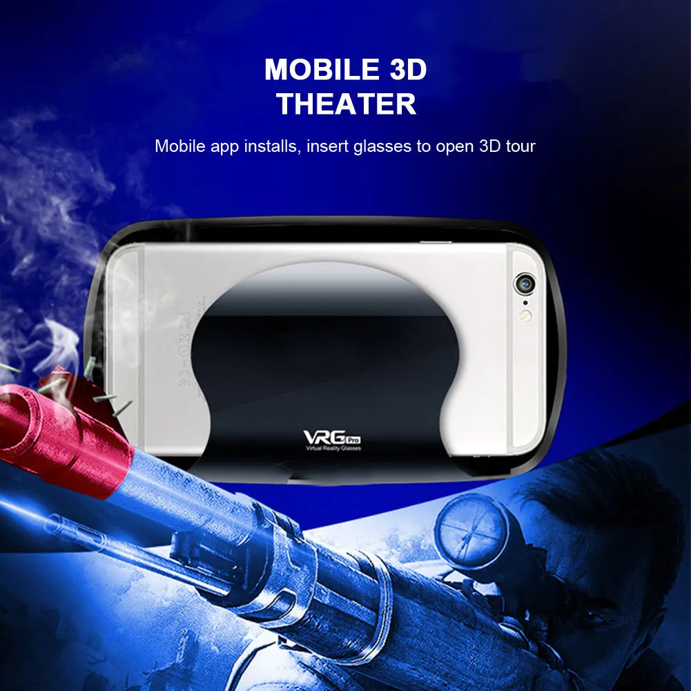 Virtual Reality 3D VR Headset Smart Glasses Helmet for Smartphones Cell Phone Mobile 7 Inches Lenses Binoculars Goggles Devices