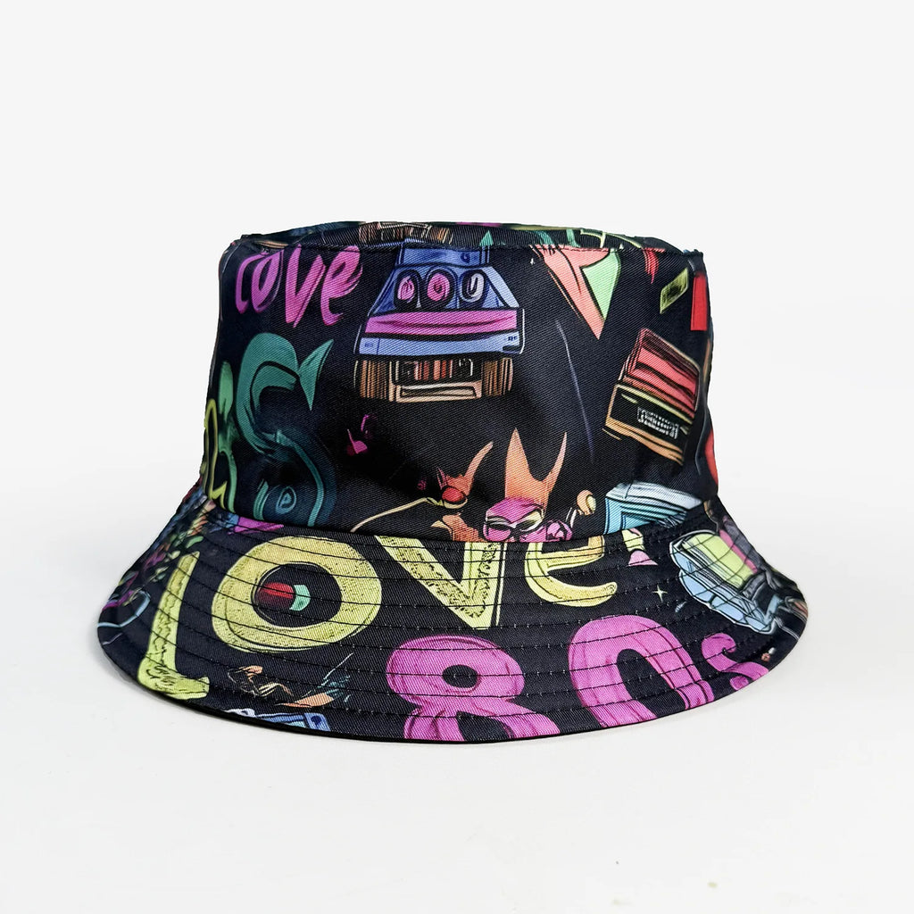Classic Popular Funny Novelty 80S 90S Double-sided wear fisherman hat Outdoor Leisure Sunscreen Sun Hat Men Women bucket hats