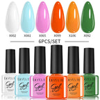 LILYCUTE 6PCS Gel Nail Polish Set Summer Neon Nail Gel Kits For DIY Nail Vernis Semi Permanent UV Lamp Gellak Nail Varnish Set
