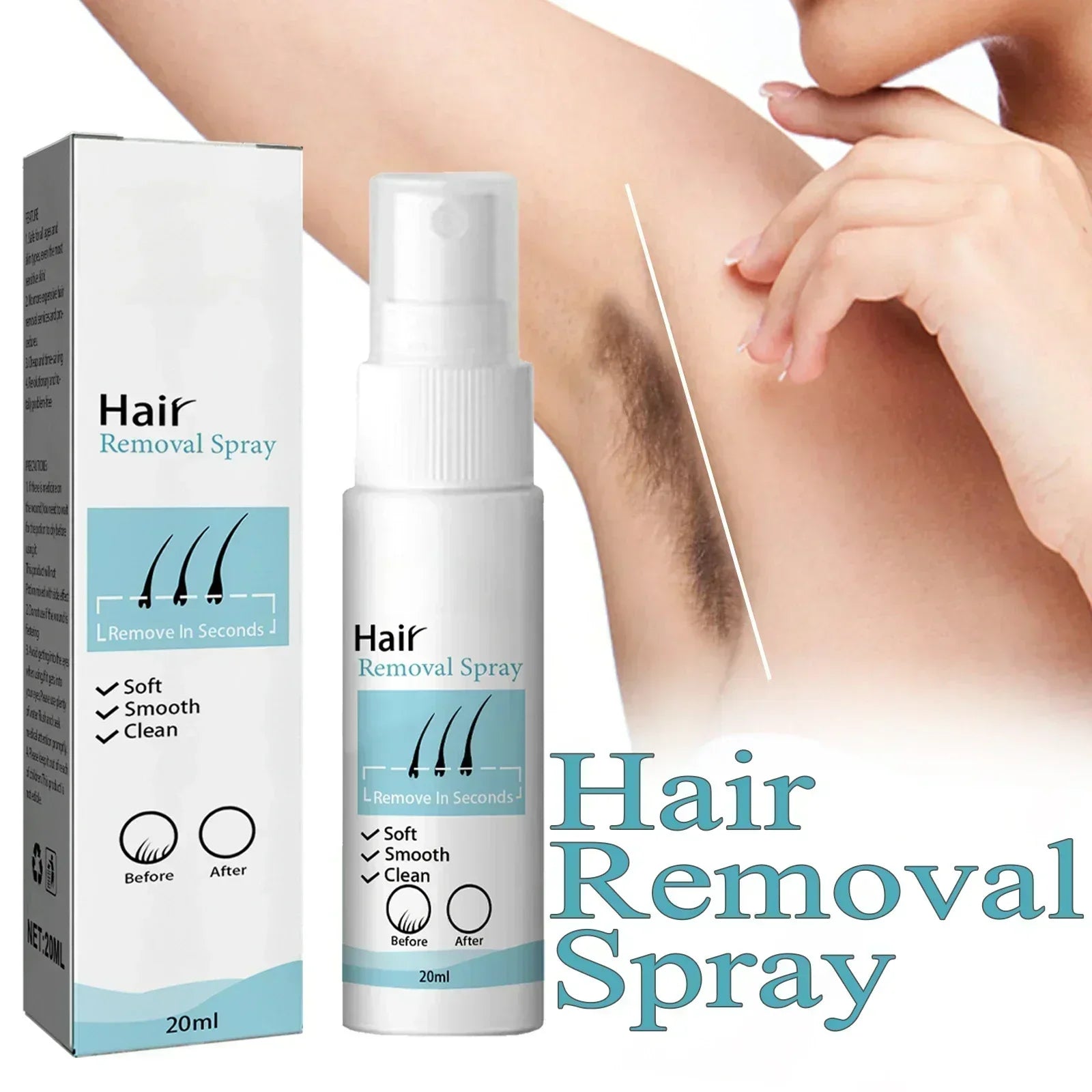 Permanent Hair Removal Spray Dissolves Hair Instantly Sprays On Effortlessly Gentle on Skin Pain-Free Long-Lasting Results
