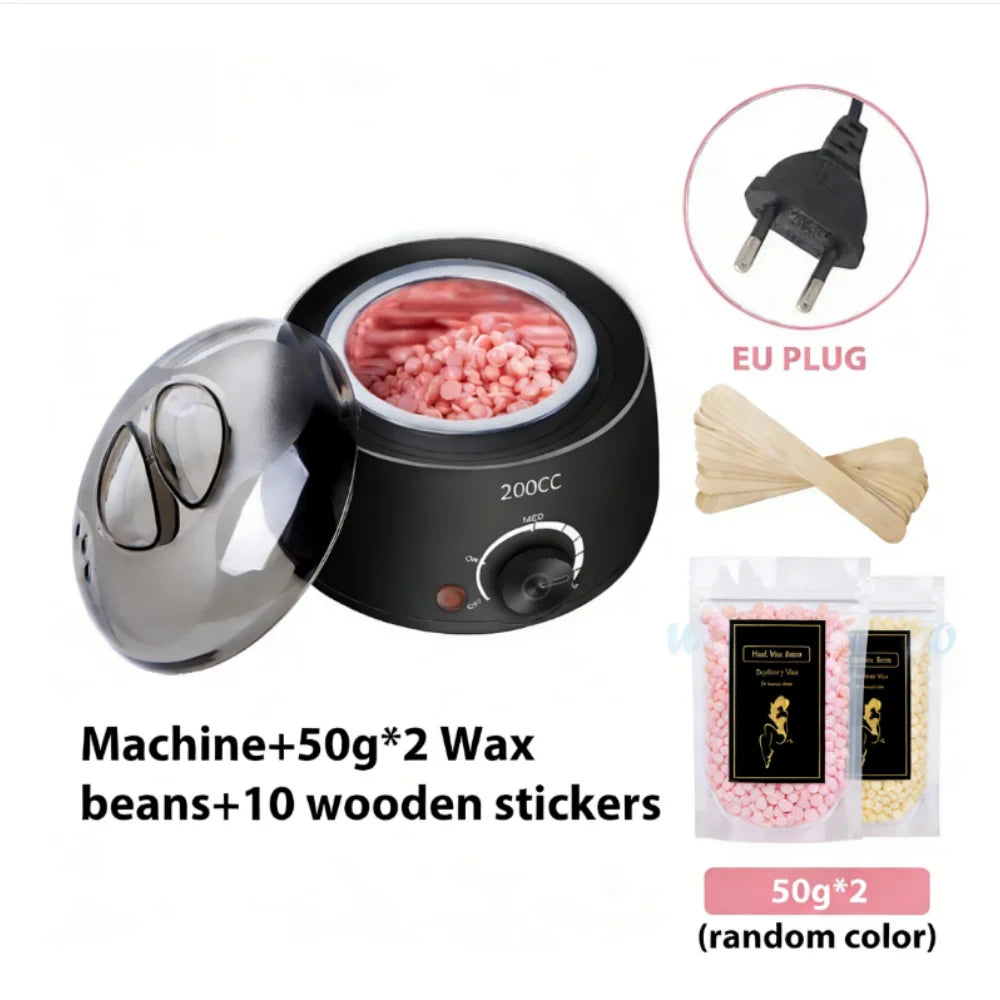 200CC Wax Heater Warmer Hair Removal Machine For Hand Foot Body SPA Epilator Paraffin Wax Pot +Wax Beans + Wood Sticks