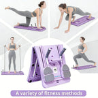 Multifunctional Foldable Home Ab Workout Sliding Fitness Board with Counter, Full Body Core Strength Training Exercise Platform with Complete Accessories for Abdominal, Leg & Arm Workout