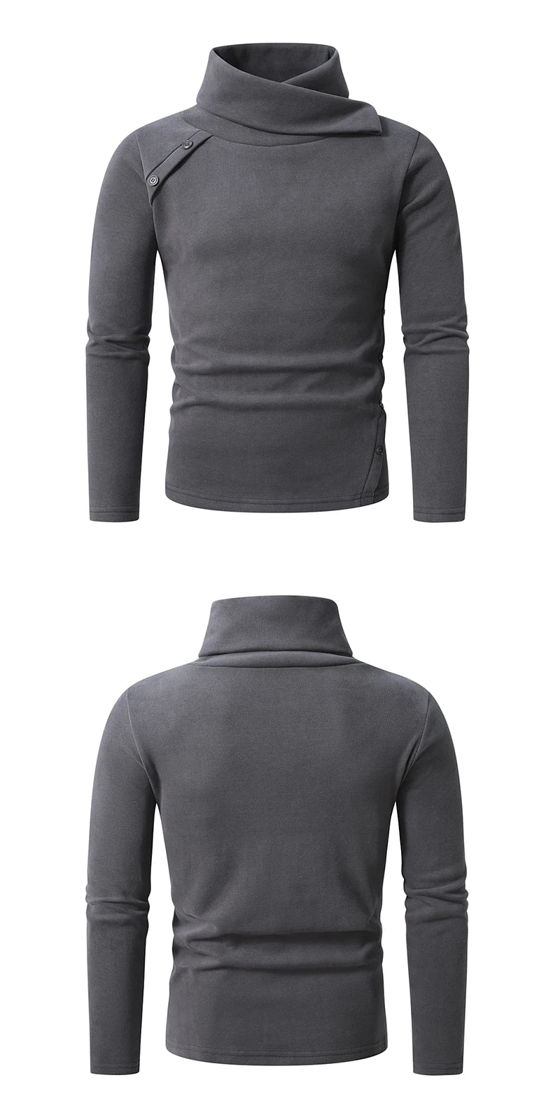 2026 New Men's White Turtleneck Sweater, British-style Black Pullover, Asian Sizes M-4XL. Gray Sweaters