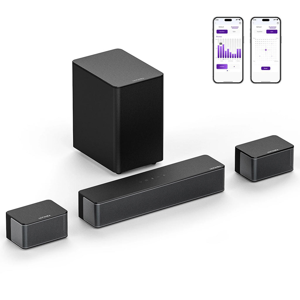 ULTIMEA 5.1 Virtual Surround Soundbar, 3D Surround Sound System, Soundbar for TV with Subwoofer and Rear Speakers, Poseidon D50