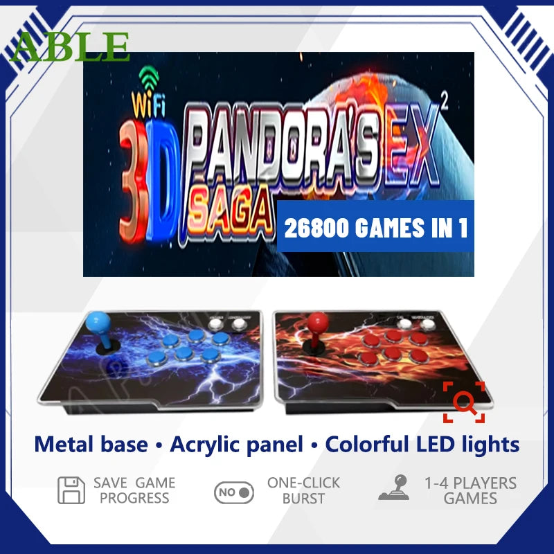 Pandora Saga DX2 26800 Game in 1 Split Box Console Arcade 2-Player Plug-Play Classic Retro 3D Game Family 720P HD Main image
