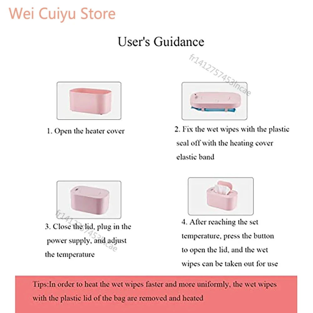 New Baby Wipe Warmer Heater Wet Towel Dispenser Napkin Heating Box Home/Car Use Mini Wipe Warmer Case Disinfecting Wipes