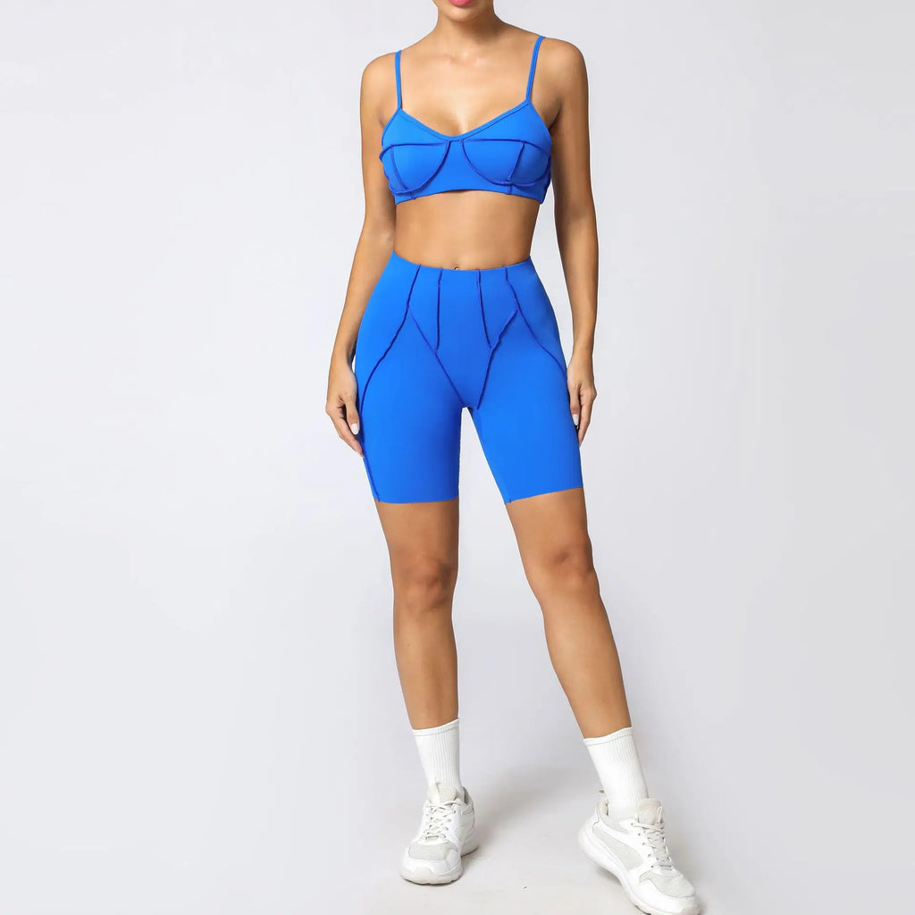 Seamless Yoga Sets Sports Fitness High Waist Hip-lifting Shapeing Trousers Backless Bra Suit Workout Gym Leggings Sets for Women