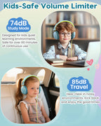 AWATRUE HK05 Kids Study Wired Children'S Headphones Stereo Sound Headset Kids Earphone with Mic Music Headset Limited Volume