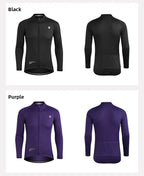 XINTOWN Men's Long Sleeve Cycling Jersey, Spring/Summer Racing Apparel, Export Bicycle Clothing, Solid Color Long Top