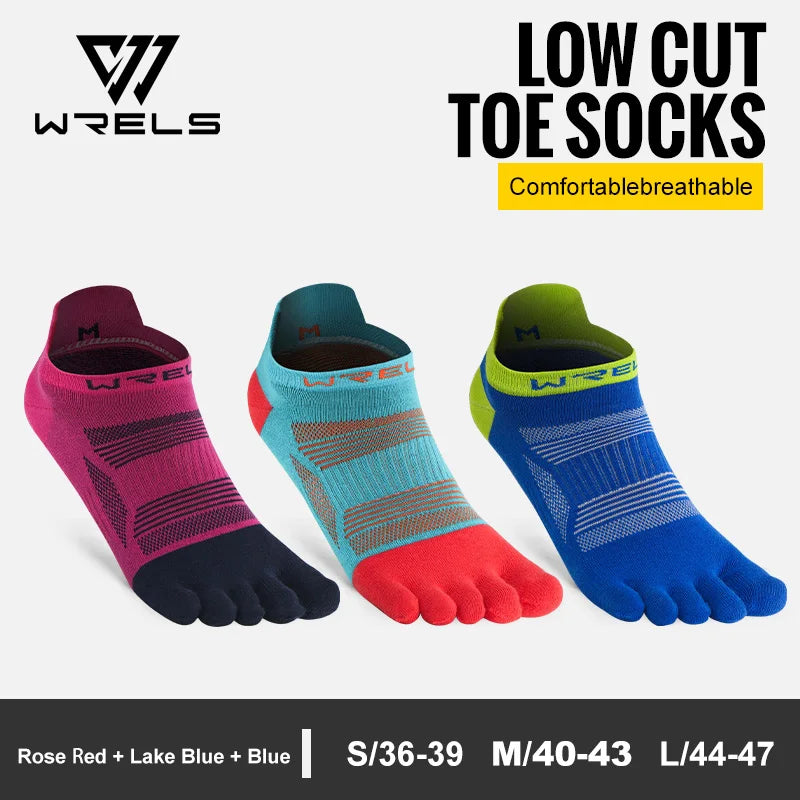 WRELS Toe Socks Running Socks for Men Women Athletic Breathable Five Finger Socks High Performance Athletic  Five Toe Socks