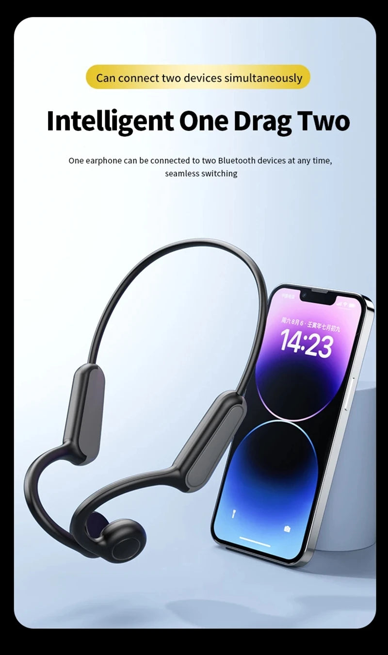 Lenovo New Real Bone Conduction Sport Headphone Wireless Earphone Bluetooth-compatible Headset Hands-free With Mic For Running