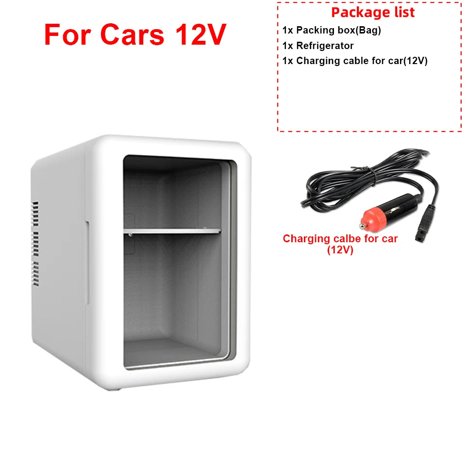 E-ACE 4L Car Refrigerator Mini Fridge Freezer Car & Home Use Portable Compressor Cooler Ice Box for Camping Summer Essential