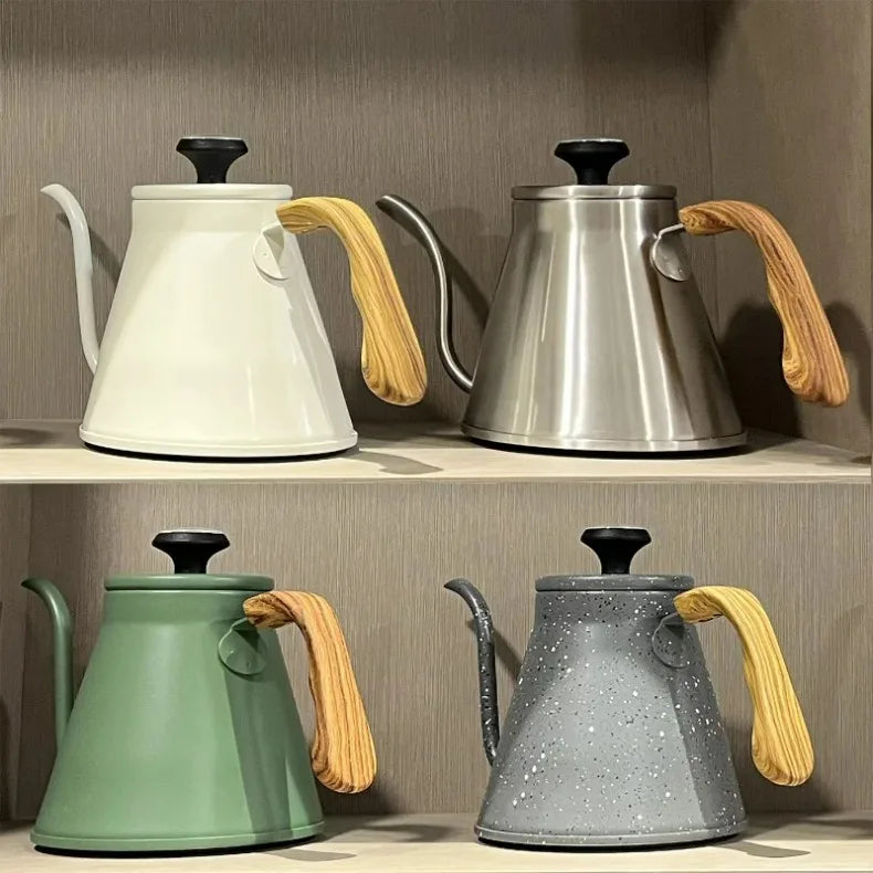 Stainless Hand Drip Coffee Maker with Thermometer Goose Beak Kettles Teapot Gooseneck Kettle Coffee Pot