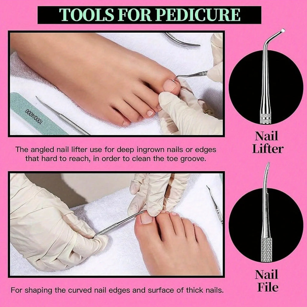 12Pcs/lot Nail Art 100/180 Grit Professional Files Buffer Sponge Block Brush Nail Scissors Kit With Cuticle Nipper Pushers