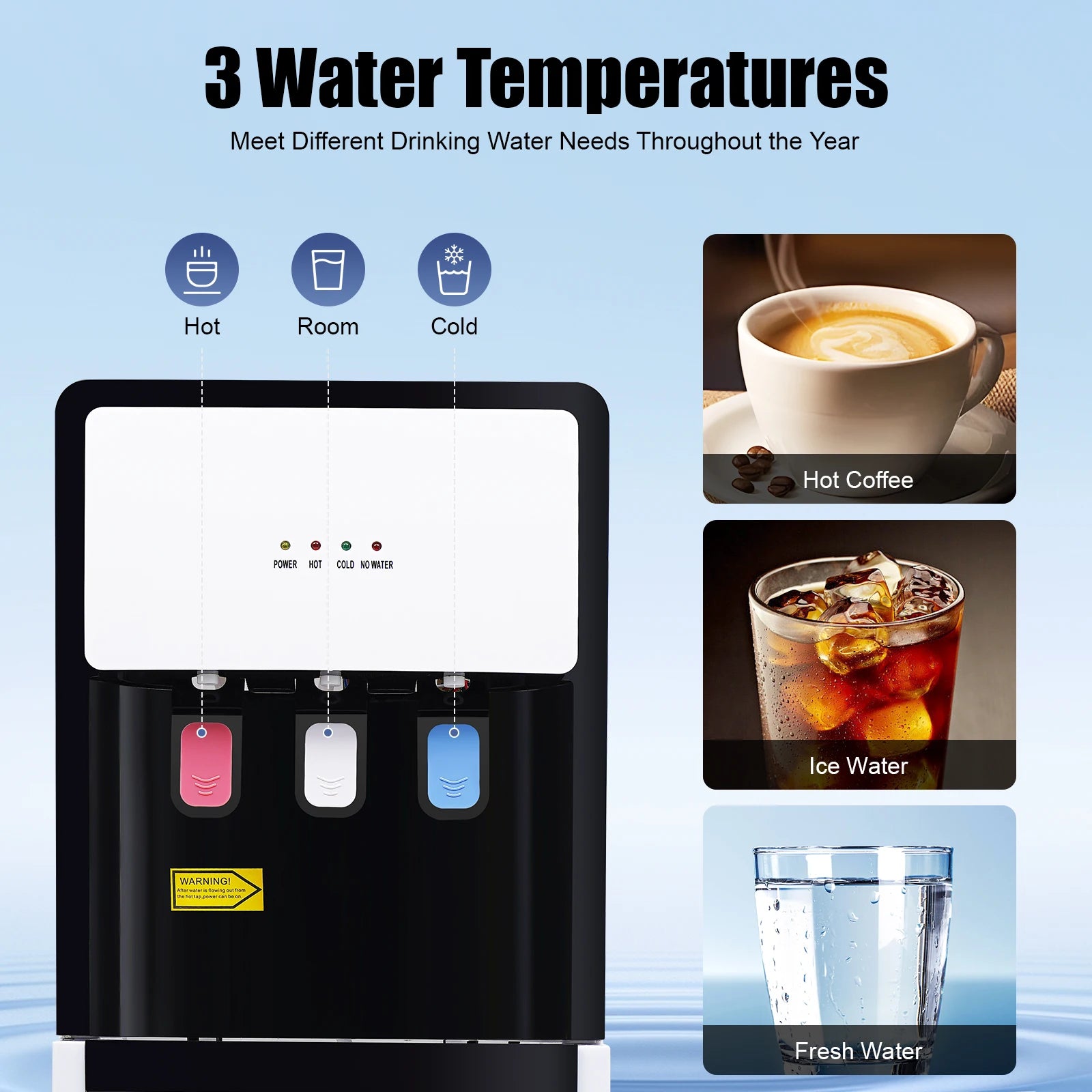 Bottom Loading Water Dispenser Versatile Freestanding Hot&cold Water Dispenser for Office, Home, Living Room White