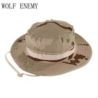 Multicam Tactical Fisherman Hats Foldable Outdoors Sniper Camouflage Fishing Cap Outdoor UV Sunscreen Panama Hunting Bucket Hat
