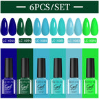 LILYCUTE Nail Gel Polish Set Pink Green Spring DIY Nail Art Design Long Lasting Soak Off UV Gel Manicure Painting Gel Vernis Kit