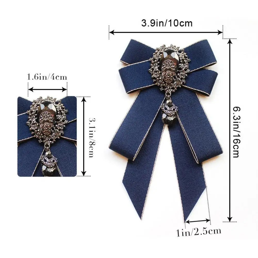 Luxury Ribbon Ribbon Bowtie Rhinestone Handmade Bow Tie Fabric Cloth Art Crystal Neck Tie For Men and Women
