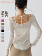 Quick Dry Long Sleeve Yoga Shirt Women Fitness Sports Top Running Gym Workout T-Shirt Female Athletic Active Wear