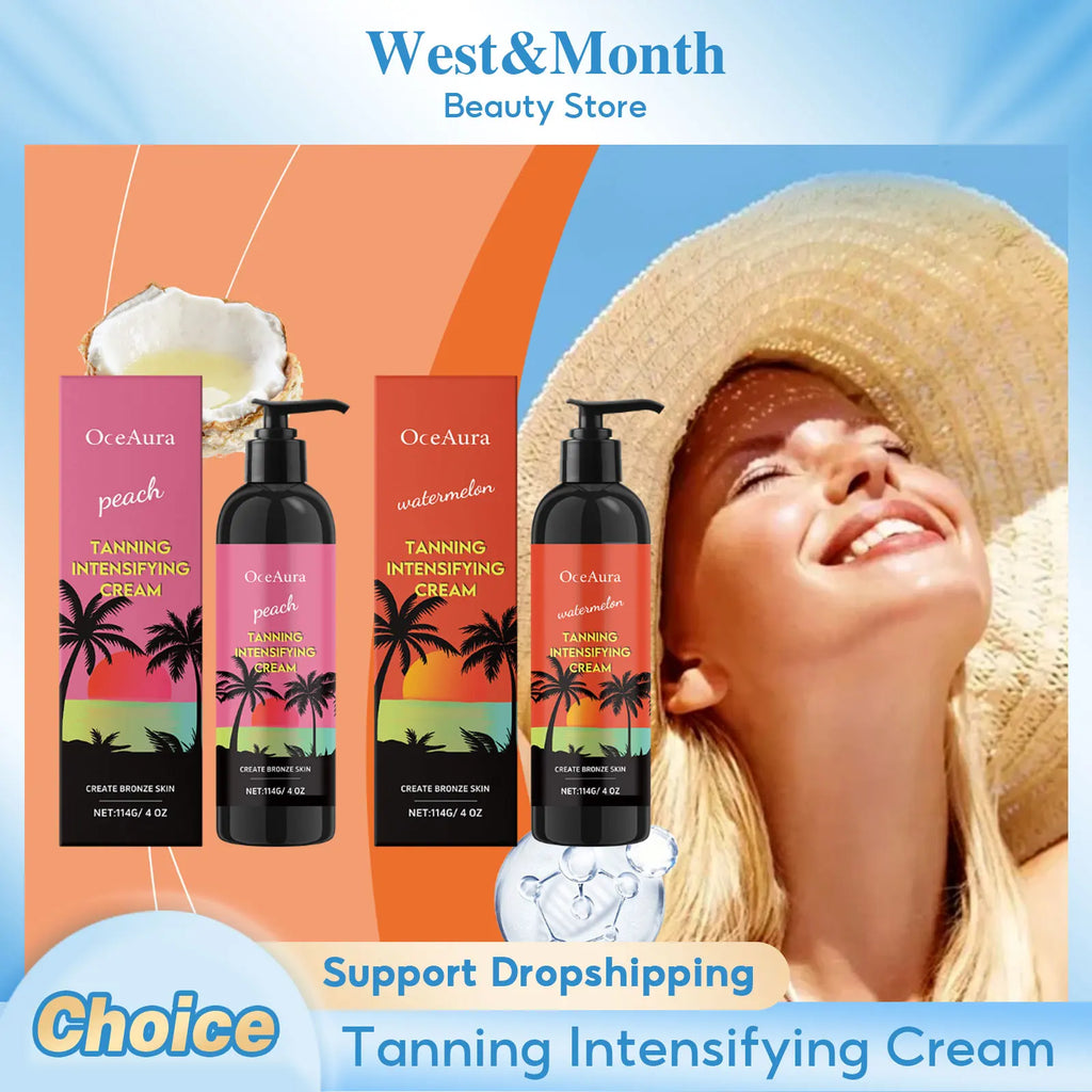 Peach Self Tanner Cream Enhancing Bronzing Boosting Darkening Sunless Tanning Sun Kissed Tone Hydrating Watermelon Bronzer Cream