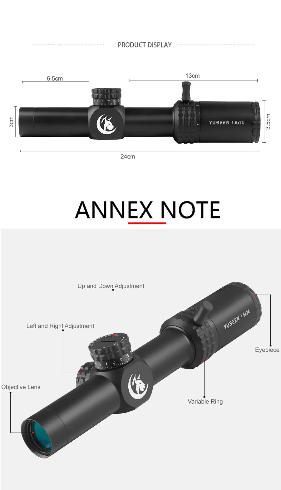 1-5x24 Scopes Compact Scope Hunting Scopes Tactical Sight Wide Angle Sight
