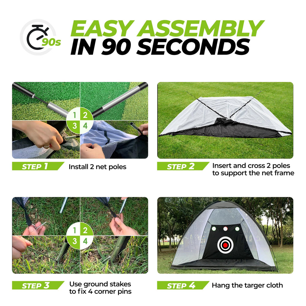 Golf Professional Practice Net Golf Hitting Cage Indoor Outdoor Exercise Practice Training Auxiliary Tool High Impact Hitting
