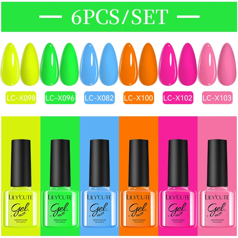 LILYCUTE Nail Gel Polish Set Pink Green Spring DIY Nail Art Design Long Lasting Soak Off UV Gel Manicure Painting Gel Vernis Kit