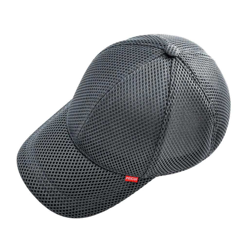FEICUI Unisex Summer 6-Panel Baseball Cap Mesh Running Hats Pure Color Trucker Cap Breathable Outdoor Sports Quick Dry Hat