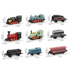 Car Vehicles Retro Steam Train Pull Back Model Diecast 1:60 Alloy Toy Train Kids Toys Set For Boys Gifts Kids Birthday