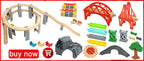 Train Track Wooden Train Toys Magnetic Set Electric Car Locomotive Diecast Slot Fit All Wood Brand Biro Railway Tracks For Kids