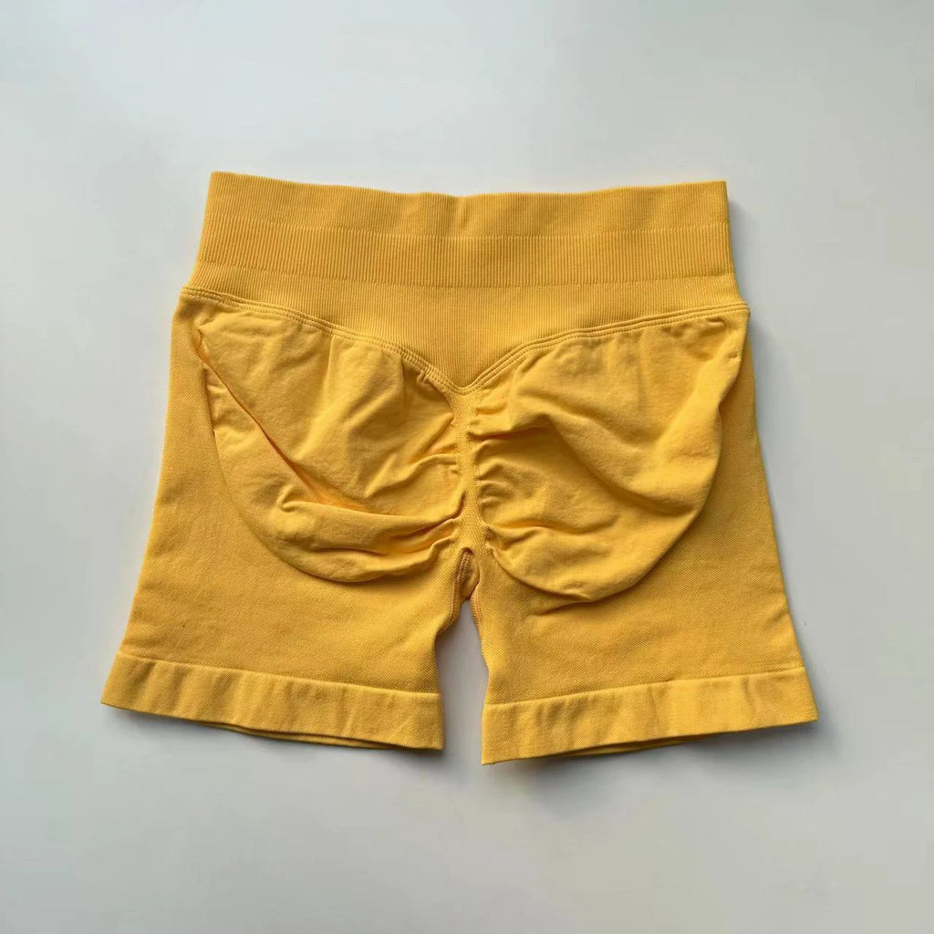 Impact Shorts 4.5" Seamless High Stretch Low Ribbed Band Subtle Glute Contour Shorts Fitness Workout Yoga Gym Shorts