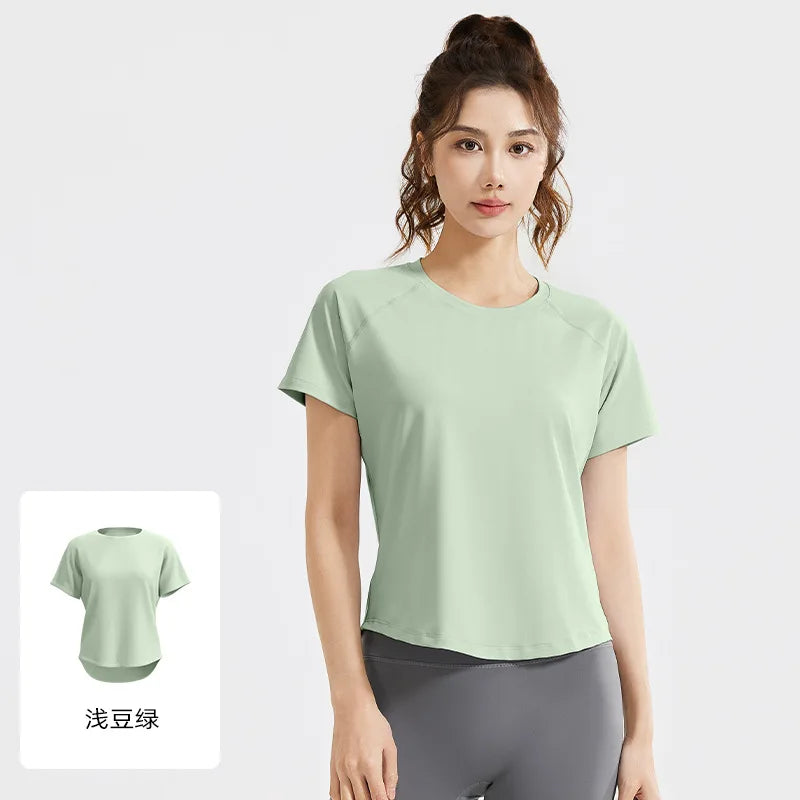 STOUREG Women's Loose Mesh Sports T Shirt Quick Dry Short Sleeve Yoga T Shirt Pilates Running Sports Fitness Short Sleeve