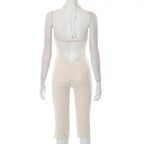 Avrilyaan Lace Seven-Point Long Pants Bodycon Sexy Party Deep V Playsuits Women Rompers Womens Jumpsuit 2025 Summer Overalls