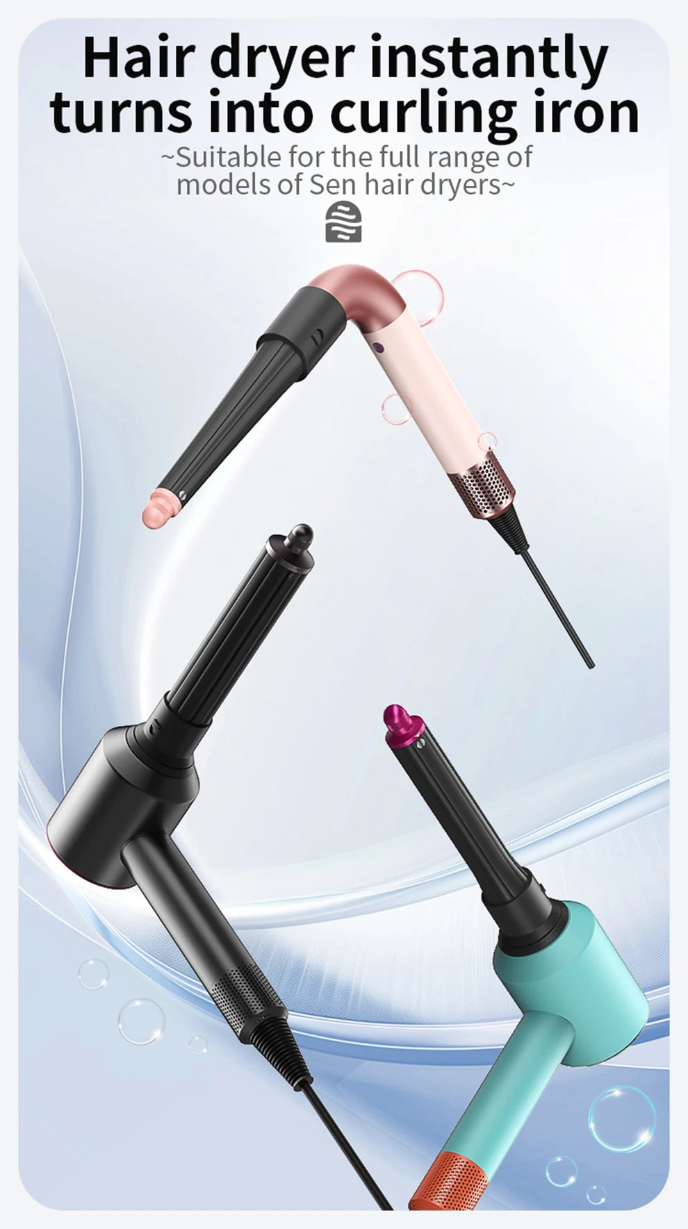 Automatic Curling Iron Hair Styling Tool for Hd15/16/17/18 Curling Wand 1.25 Inch Fast Heating Anti-Scald Ionic Hair Accessories