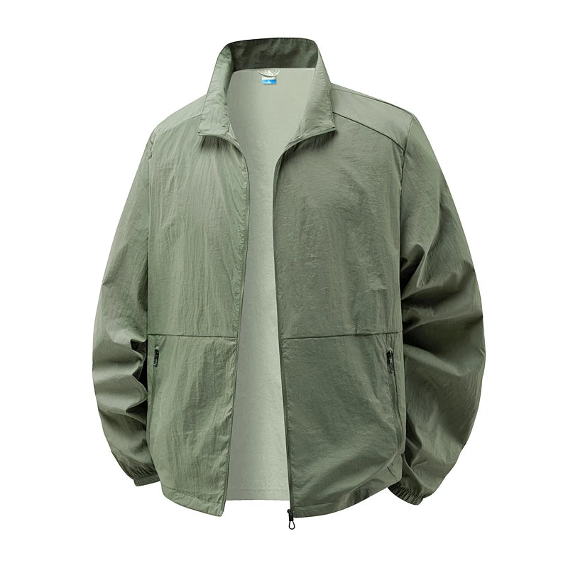 Men's Sun Protection Jacket Ultrathin Windbreaker Summer Outdoor UV Jacket Loose Stand Collar Oversized Sunscreen Coat Fishing Main image