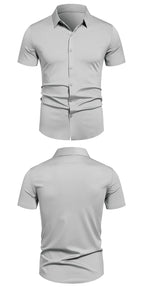 Men's Stretch Shirt Wrinkle Free Dress Shirts Regular Fit Short Sleeve Stretch Business Casual Button Down Shirts