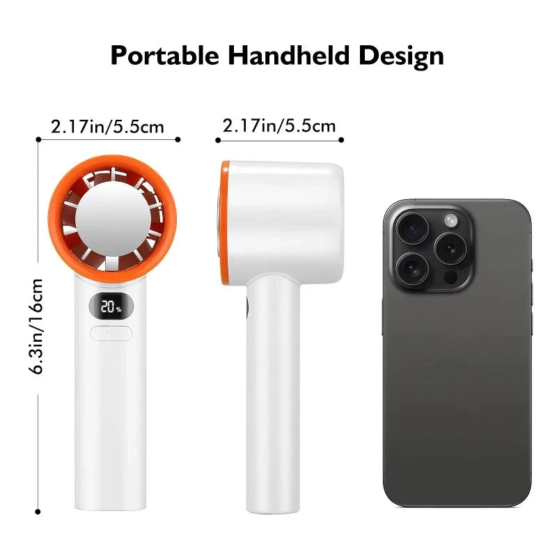 3000mah Handheld Mini Fan Electric Hand Fans Ice Compress High-Speed Cooling USBRechargeable Portable LED Digital Display